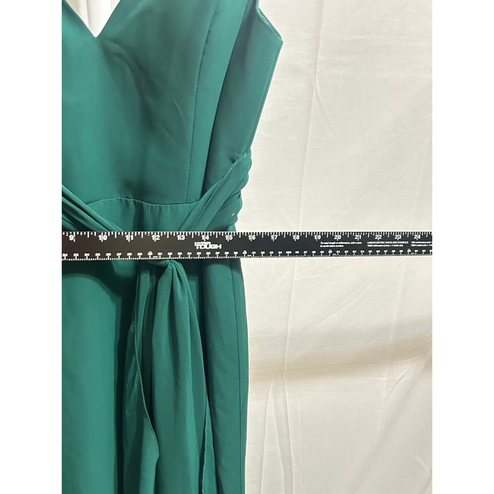 NWT Christina Wu Celebration Size 10 Chiffon Maxi Emerald Green Dress - Picture 4 of 12